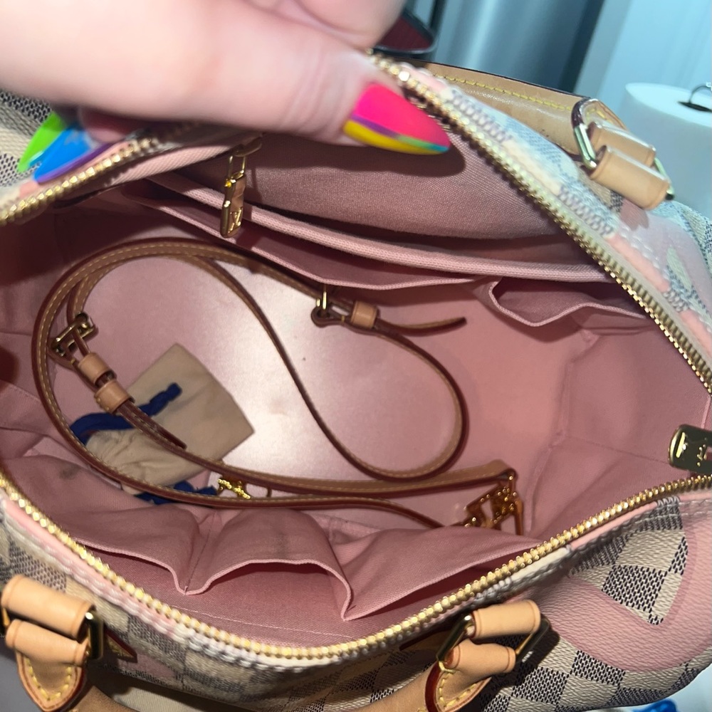 AUTHENTIC Louis Vuitton Damier Azur Tahitienne Speedy Bandoulière 30 w/ Strap - Picture 11 of 11